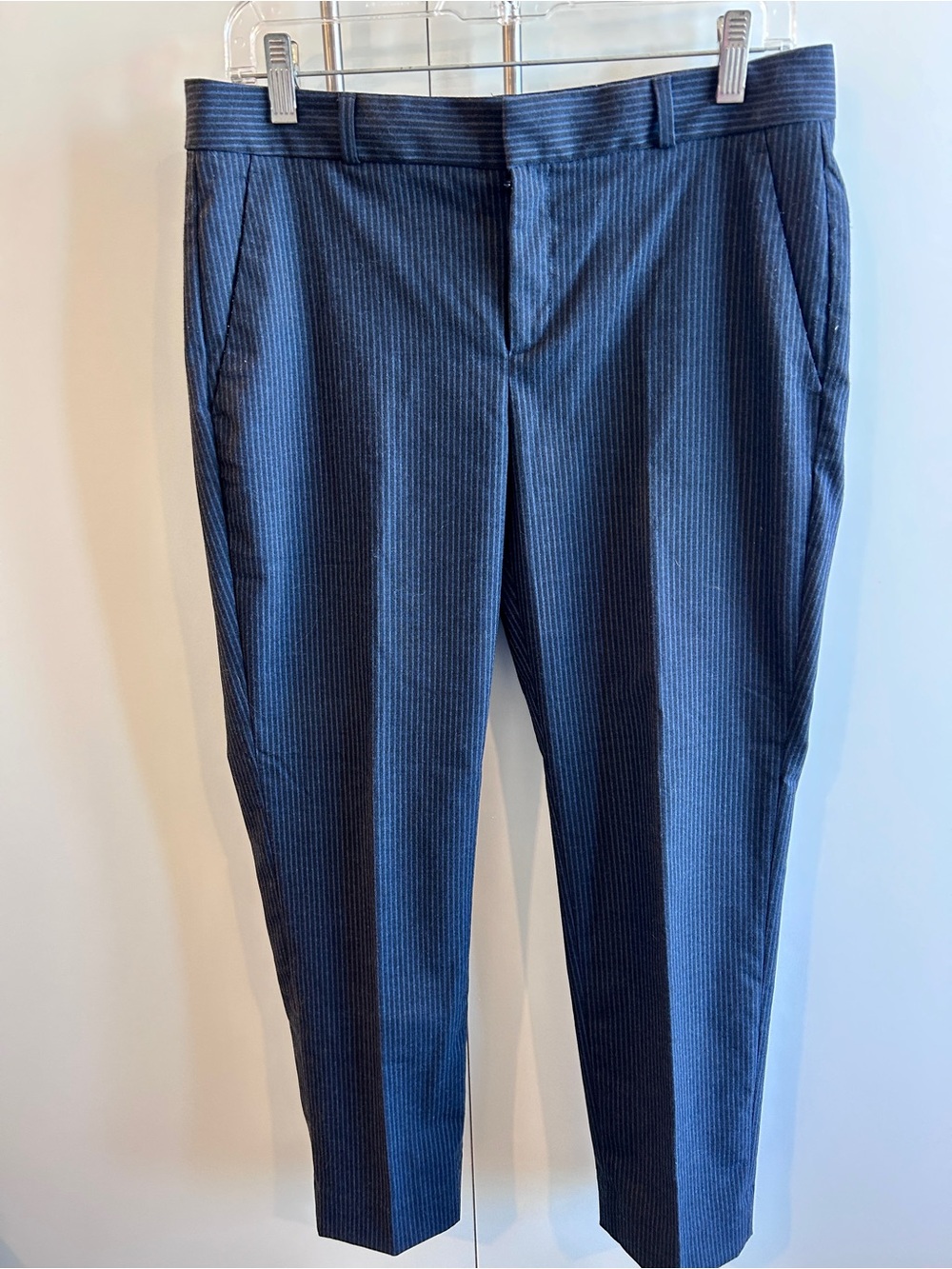Banana Republic Avery Blue Pinstripe Trousers with spandex